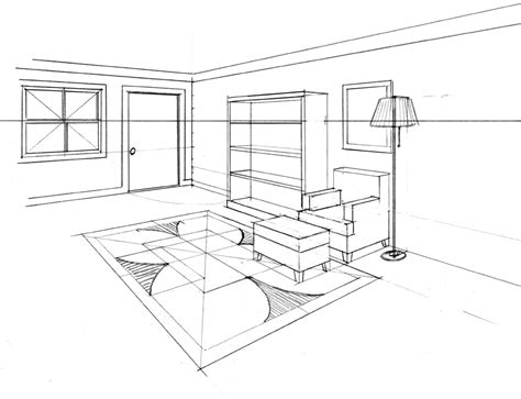 2 point perspective drawing interior|Perspective Drawing Explained: 7 Types of Perspective in Interior .